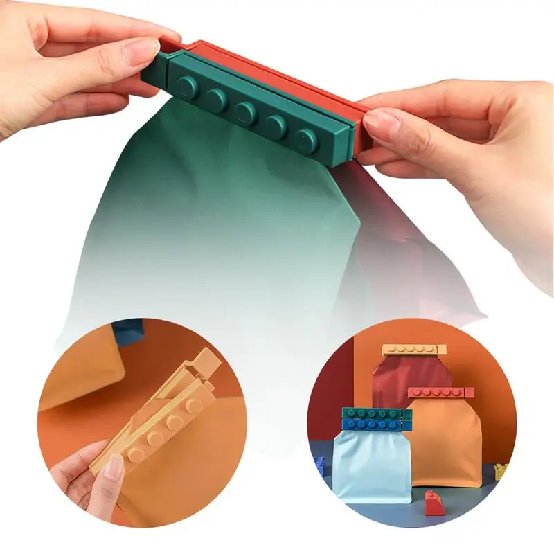 4 шт./компл. зажимы для упаковки закусок пластиковые креативного строительного