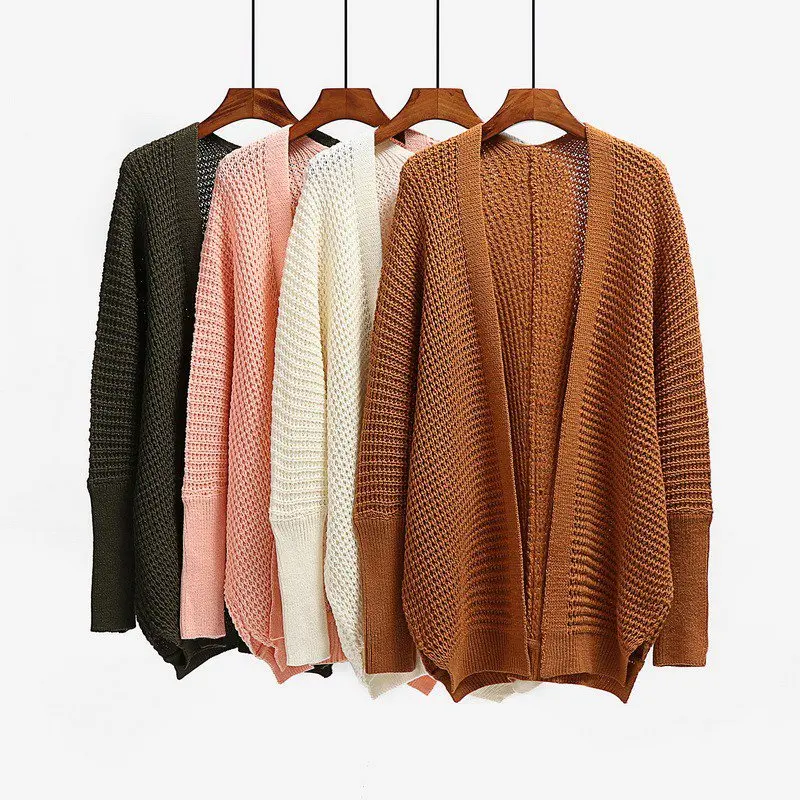 

MoneRffi Batwing Sleeve BOHO Knitted Cardigan Solid Holiday Oversized 2021 Autumn Coat Twist Loose Vintage Long Cardigans Women