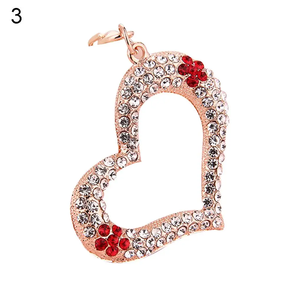 Пустотелая Корона сердце горный хрусталь брелок Сумочка Рюкзак кольцо для