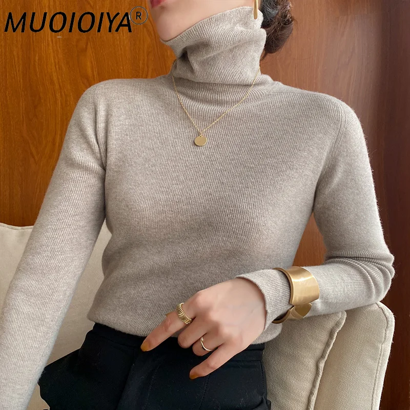 

Women 100% Cashmere And Wool Pullover New Arrival Turtleneck Elasticity Sweater Female Warm Soft Basic Jumper Solid Slim Femme