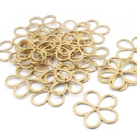 20pcs raw brass hollow flower charms pendant for women earrings necklace jewelry findings making accessories 2323mm