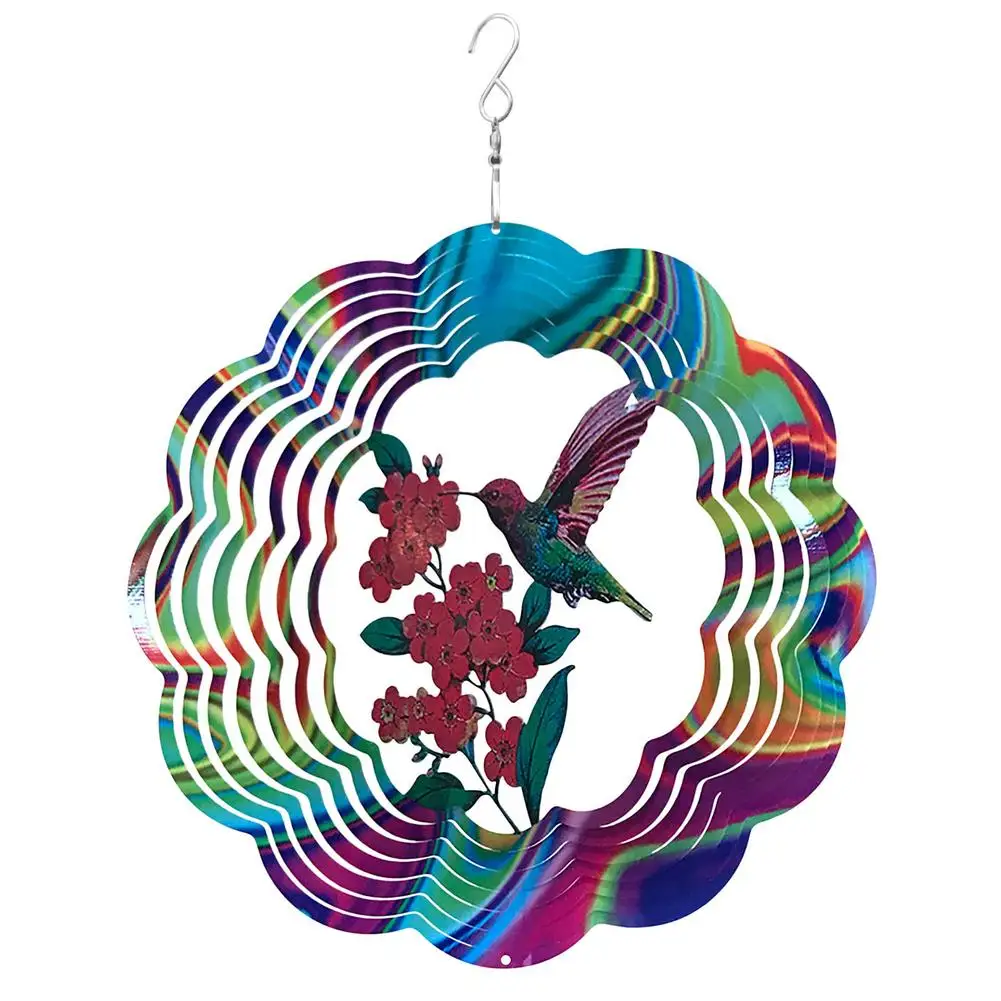 

Hummingbird Wind Spinner 3D Stainless Steel Kinetic Wind Sculpture Crafts 12in Wind Spinners For Yard Garden Indoor Outdoor Ar