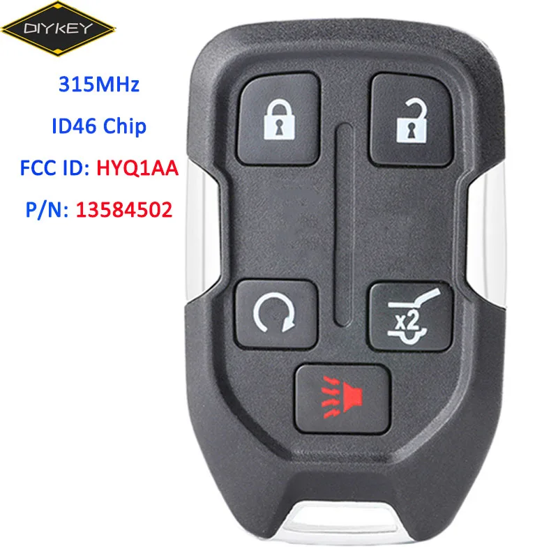 DIYKEY FCC ID: HYQ1AA 13584502 смарт пульт дистанционного управления автомобильный ключ для GMC