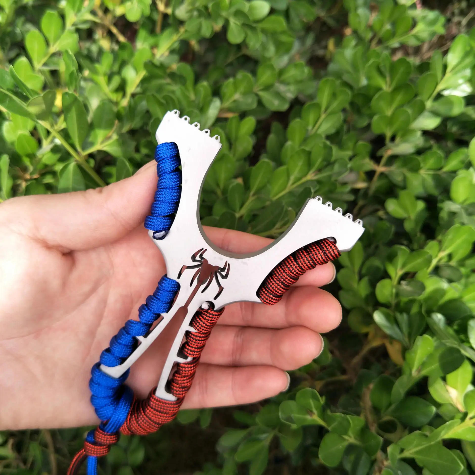 Рогатка-паук из нержавеющей стали с 3 резиновыми лентами для охоты и стрельбы |