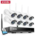 ZOSI 1080P Беспроводная CCTV система 8CH 2K мощный H.265 + NVR 8 шт. 2MP IP Bullet CCTV камера WiFi система безопасности комплекты видеонаблюдения