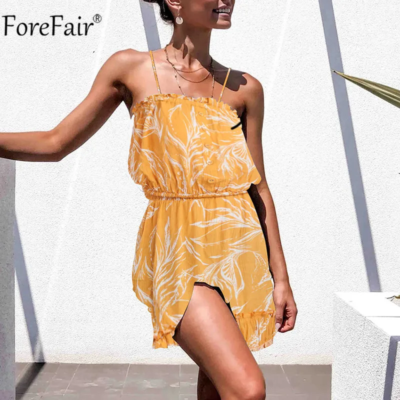 Платье Forefair женское с открытыми плечами и цветочным принтом Пляжное