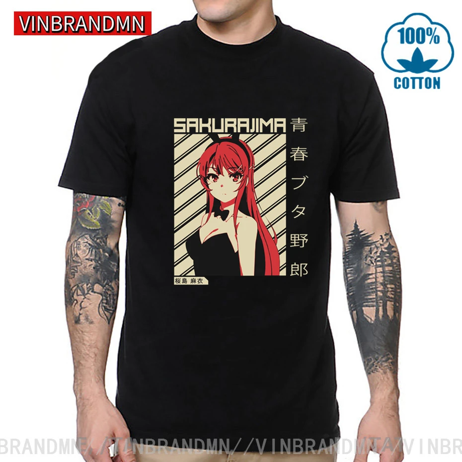 Японская манга МАИ сакураджима мошенник не мечтает о кролике женская футболка