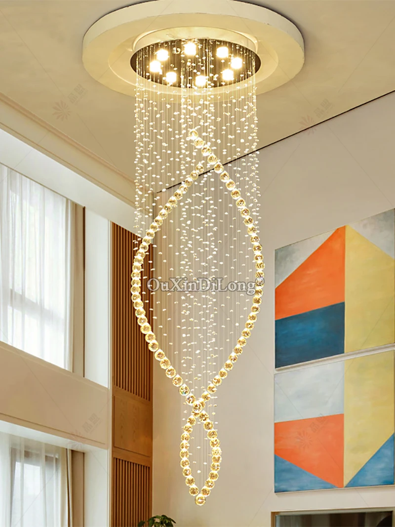 値段 1個ledスパイラルリビングクリスタルシャンデリア照明屋内器具階段階段ランプショーケース寝室ホテルホールGF418