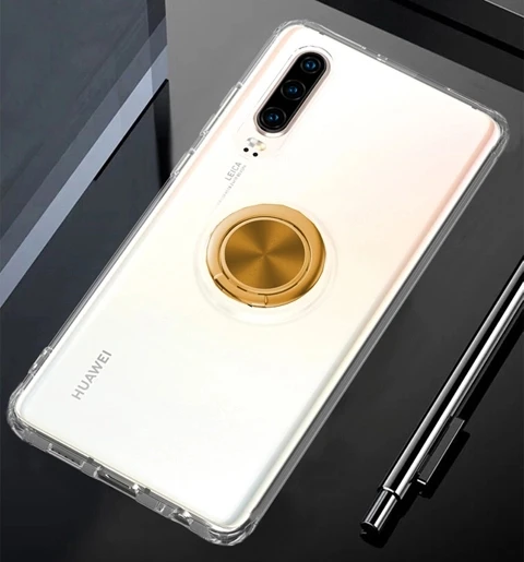 Для huawei Nova 5T кольцо держатель Стенд задняя крышка магнит прозрачные чехлы для huawei Nova 5T Funde Coque - Цвет: Золотой