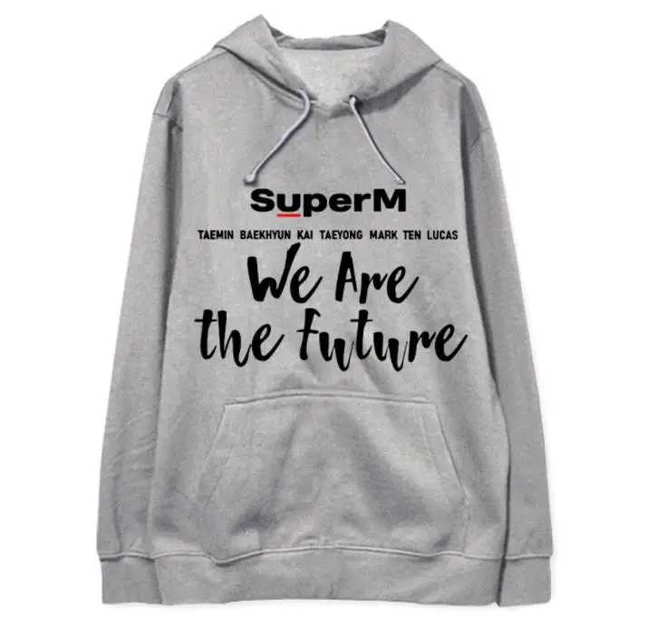

Kpop super m superm we are the future all member names printing hoodies unisex fleece/thin pullover sweatshirt 3 colors