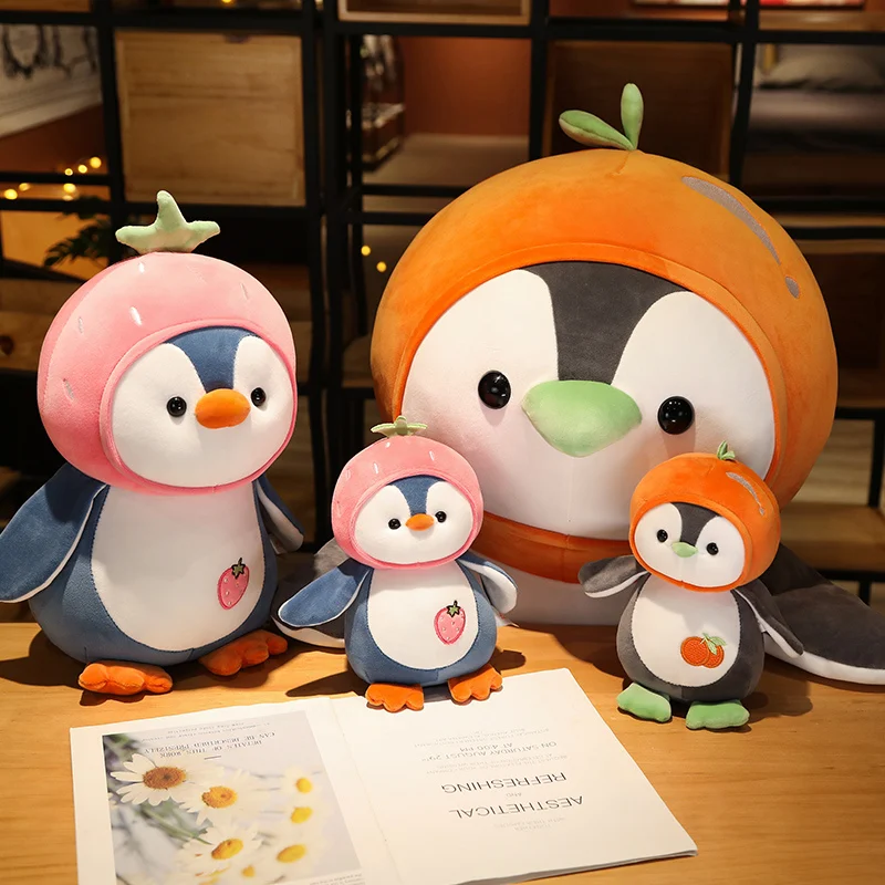 

25/40/70cm Cute Fruit Penguin Plush Toy Stuffed Office Nap Bed Sleep Pillow Home Decor Gift Doll Pillows For Kids Children Child