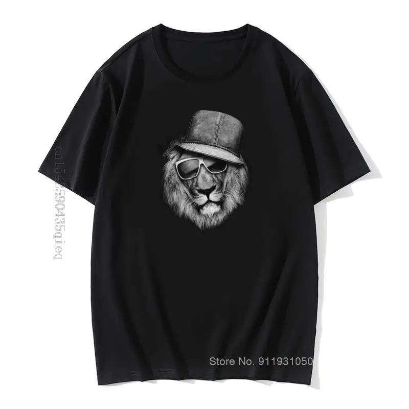 

Hipster Lion Men Top T-shirts Printing Men's Short Sleeve Autumn White Tops & Tees Funny Funny Design Tee Shirt On Sale Newest
