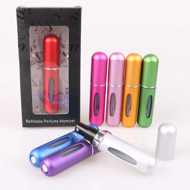 

5ml Portable Travel Mini Refillable Storage Bottles Perfume Spray Empty Cosmetic Containers Atomizer For Traveler Women Gifts