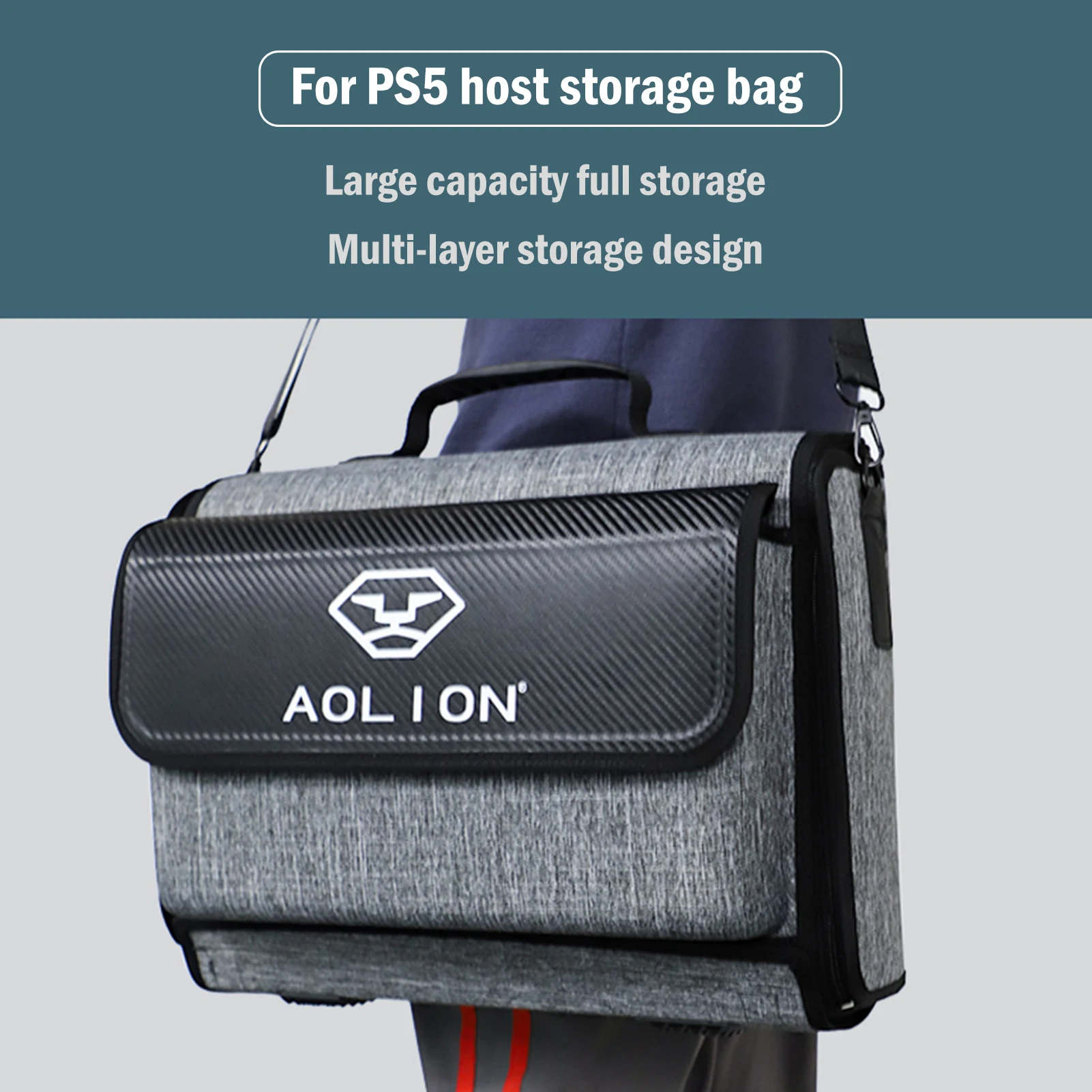 

Shockproof Storage Bag Portable Handbag For PS5 Host Large Capacity One-shoulder Cloth Package Games Accessories Drop Shipping