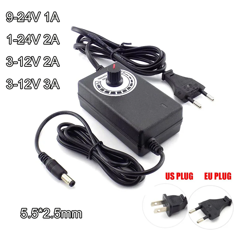 AC/DC AC 100 220V to DC 9 24V 3 12V 2A 3A Регулируемый адаптер питания с импульсным напряжением
