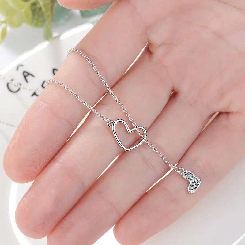 

2020 New Fashion Korean Style Silver Infinity Double Forever Love Chain Pendant Necklaces for Women Female Wedding Party Jewelry