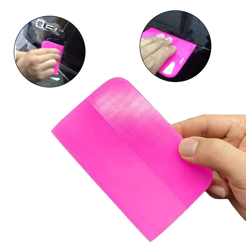 

3pcs Car Paint Protective Film Squeegee Scraper Phosphor Soft TPU Rubber Squeegee Auto Repair Tool Accessories