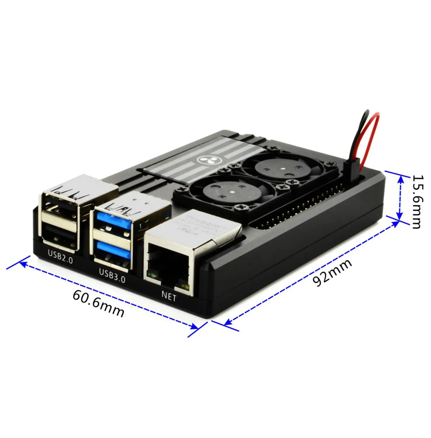 Алюминиевый Чехол для Raspberry Pi 4 с двойным умным вентилятором контроля температуры