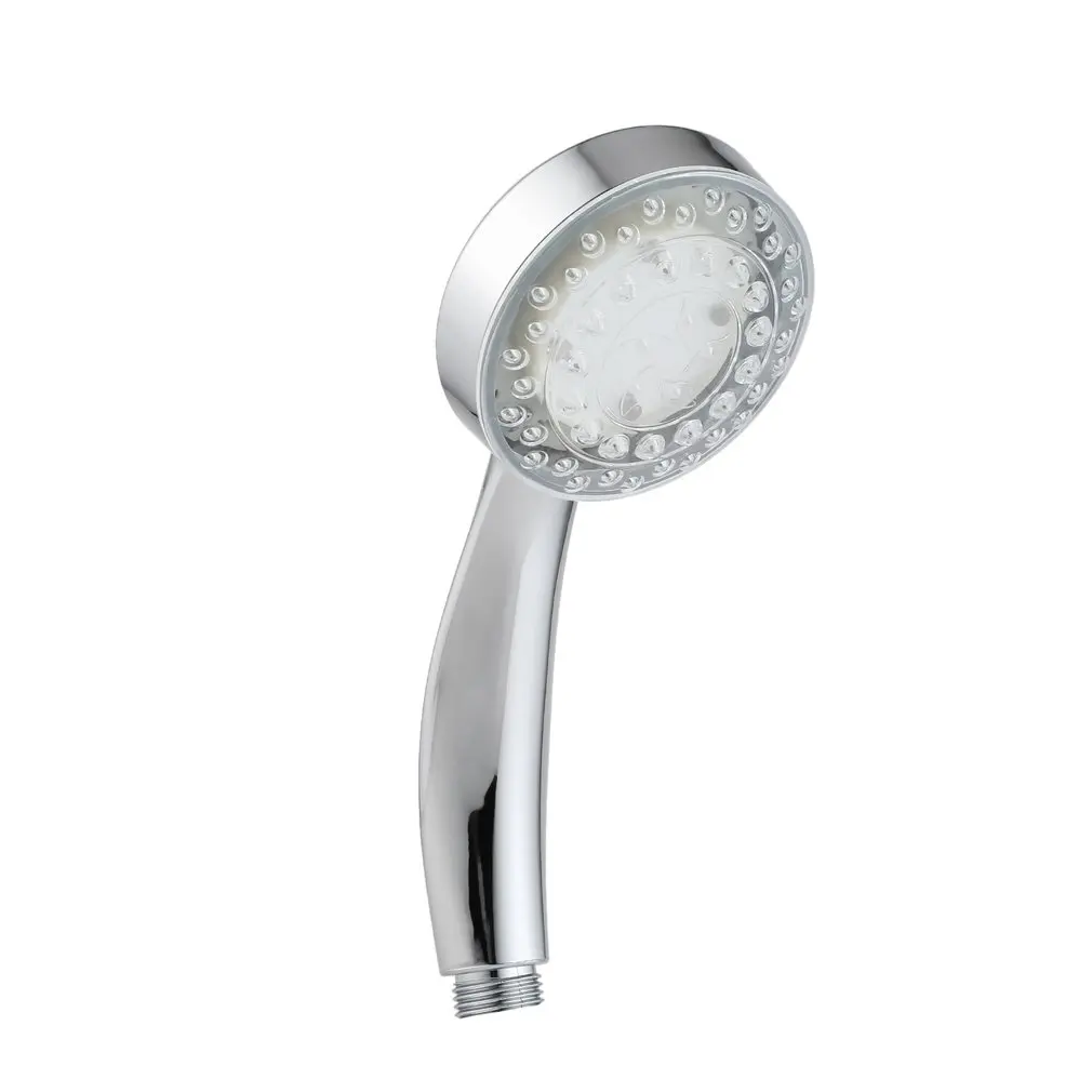 Цветной круглый светодиодный душ без батареи ручной датчик температуры для дома