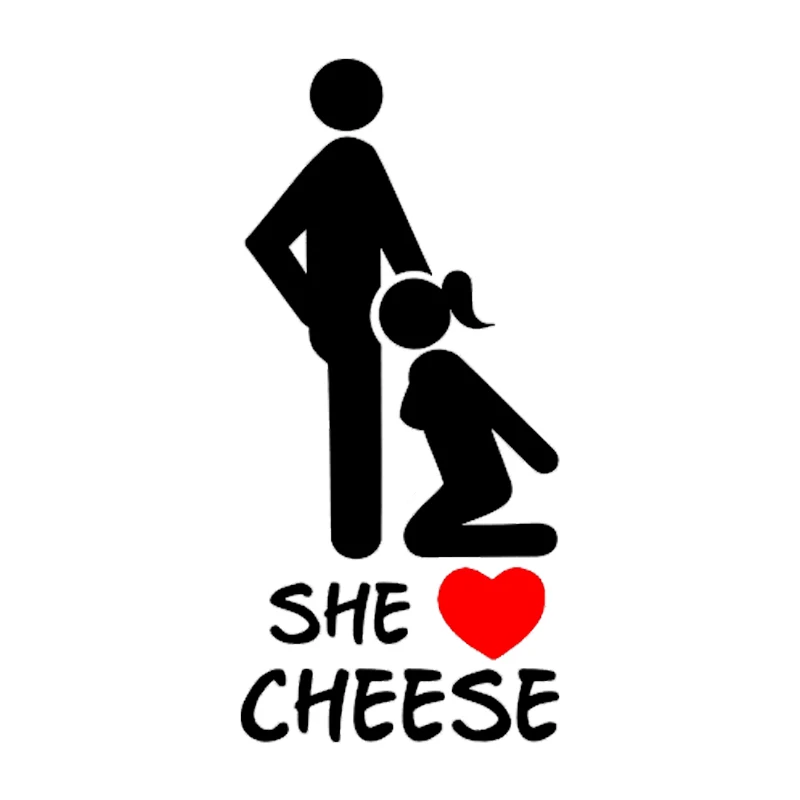 

Hot Interesting Car Sticker She Loves Cheese Women and Men Love Motorcycle Decals Vinyl PVC 15cm*7cm Bumper Decal