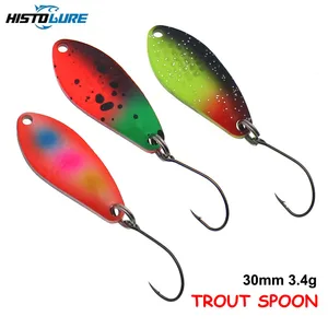 Искусственная рыболовная приманка HISTOLURE, блесна, 3,4 г, 31 мм, с блестками, для форели, с одним крючком, металлическая приманка в виде ложки