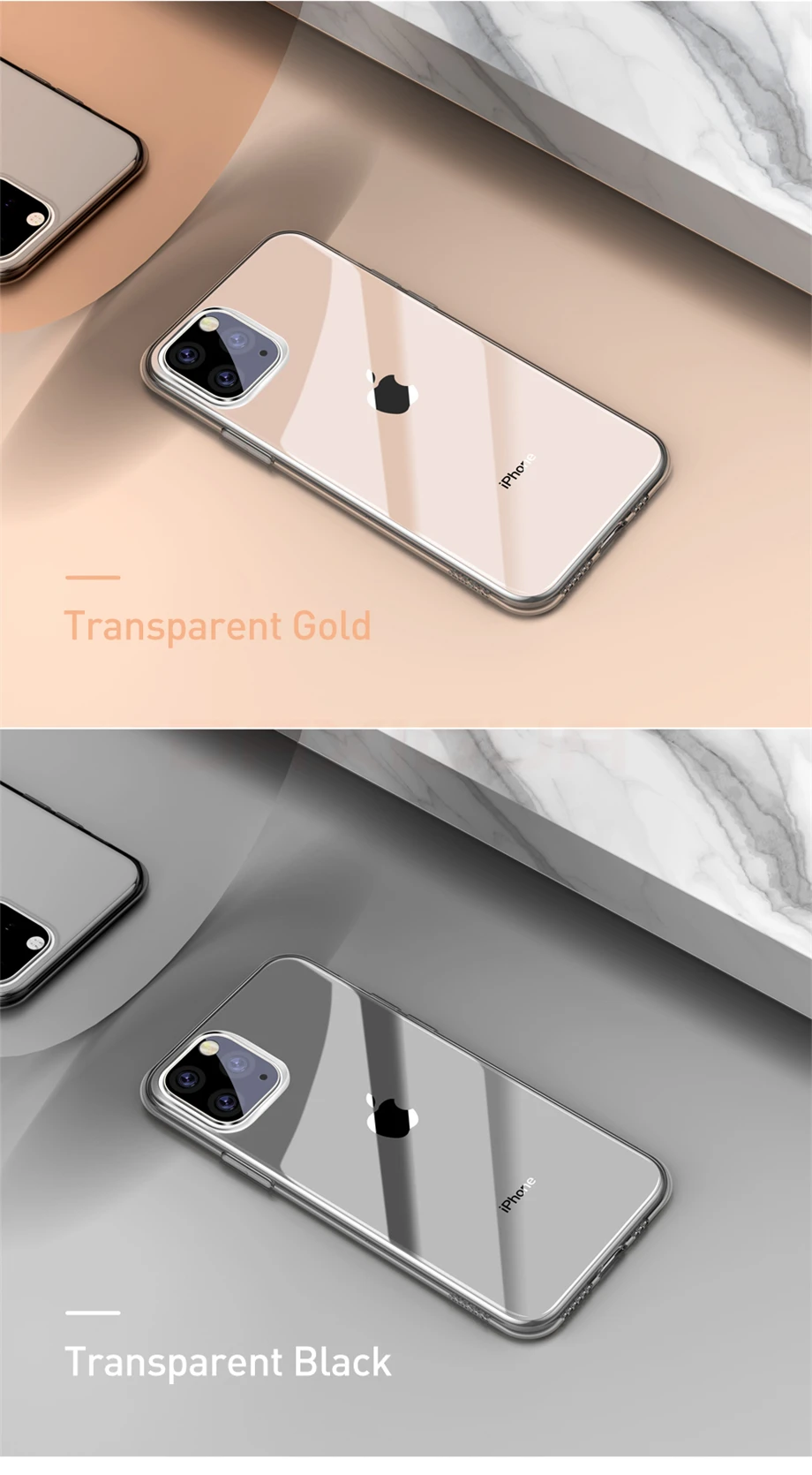 Ультратонкий прозрачный силиконовый чехол для телефона iphone 11 Pro Max, чехол для iphone XR XS Max X 7 8 6 6S Plus, мягкий прозрачный чехол из ТПУ