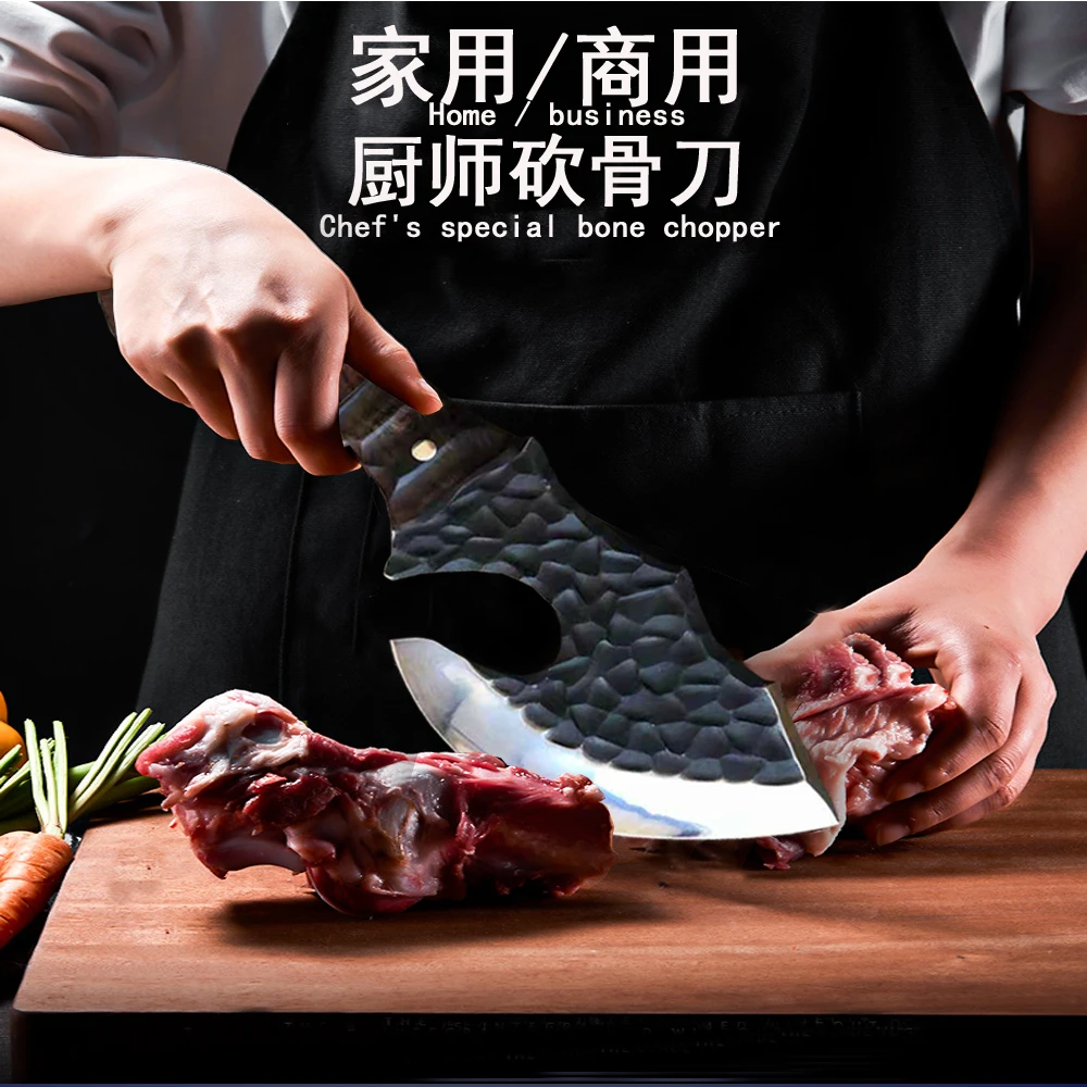 

High Carbon Steel Butcher Professional Big Asian Chinese Meat Cleaver Butcher Slaughter Knife