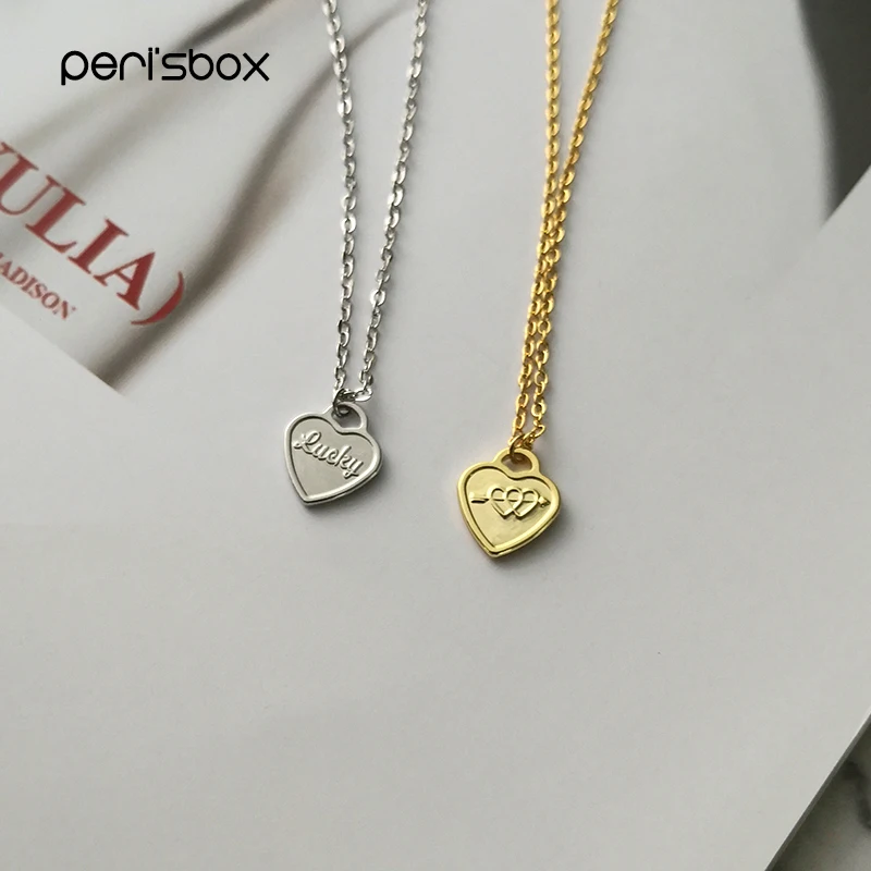 Ожерелье Peri'sbox золотого цвета со стрелкой Купидона медальон с любовным сердцем