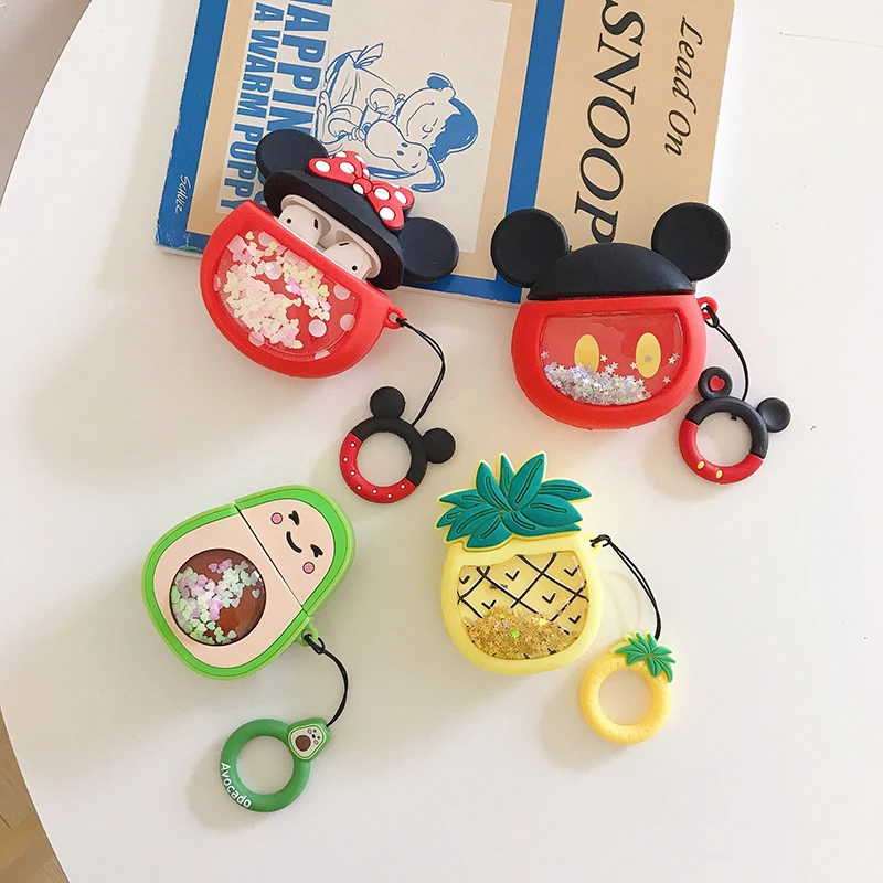 Disney Mickey Mouse Minnie Cartoon Creative Silicone Earphone Case Suitable for Airpods 1/2 Anti-drop Bluetooth Headset Case