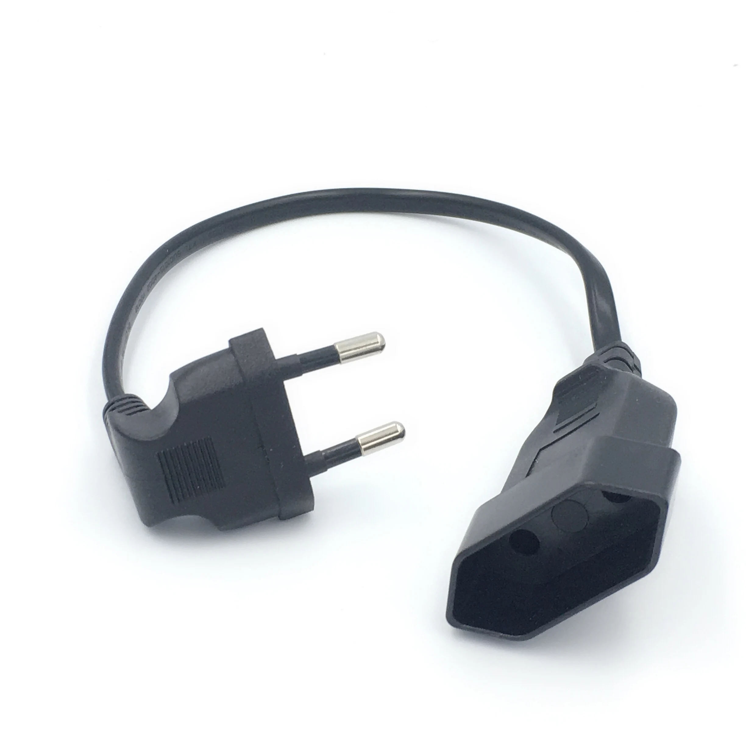 

1 шт ЕС Мощность адаптер шнур с возможностью поворота на 90 градусов угловой Европейский круглый 2Pin штекерное гнездо Мощность кабель для UPS PDU...