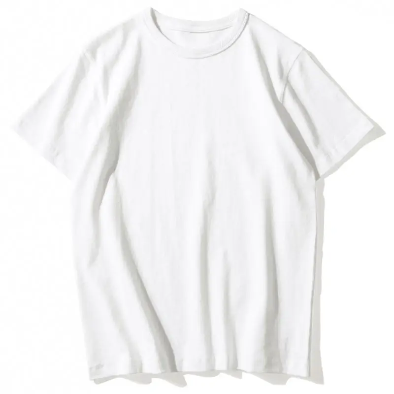 

2021 summer new pure cotton solid color short-sleeved t-shirt commuter couples cotton round neck bottoming shirt loose trend