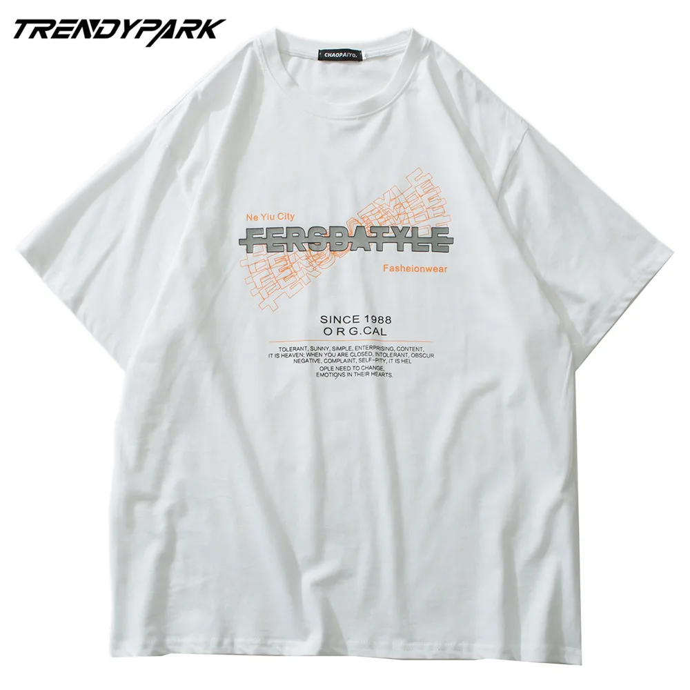 

Men's T-shirt Letters Summer Short Sleeve Printed Tee Hip Hop Oversized Cotton Casual Harajuku Streetwear Top Tshirts Clothing