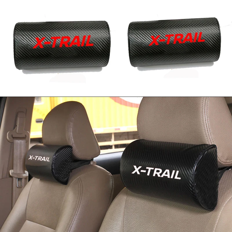 

Carbon Fiber Texture PU Leather Auto Car Seat Head Neck Rest Cushion Neck Support Safety Pillow Headrest Pad For Nissan Xtrail