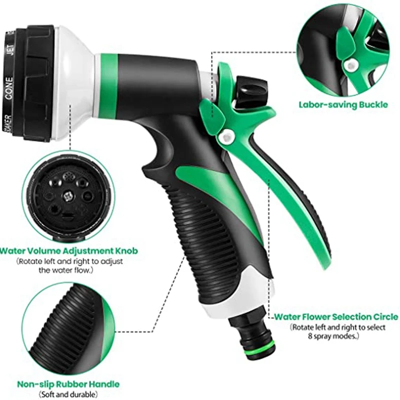 

Green High-Pressure Spray Nozzle Is Suitable for Watering Plants Car Wash Shower, Pet Shower, Gardening Nozzle