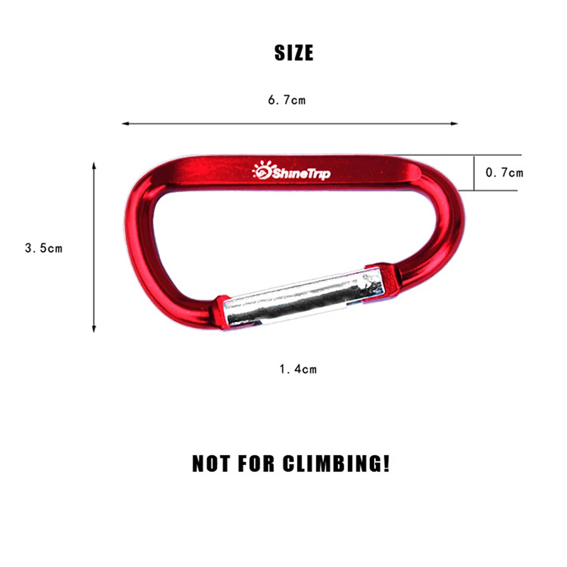 

10Pcs/lot Aluminum D Shape Buckle Carabiner Survial Key Chain Carabine Hook Clip Camping Equipment EDC Buckles Tools