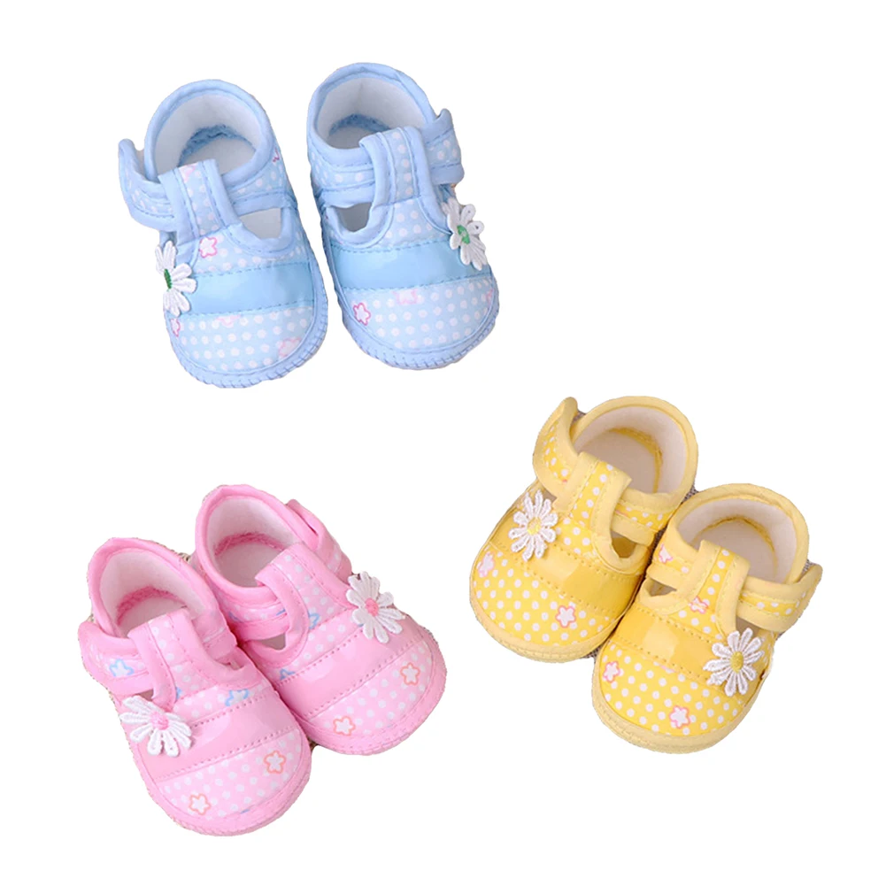 Toddler Kids Baby Shoes First Walkers Floral Print Anti-Slip Prewalker Soft Soled-Shoes for Kids Yellow/Blue/Pink 0-1T