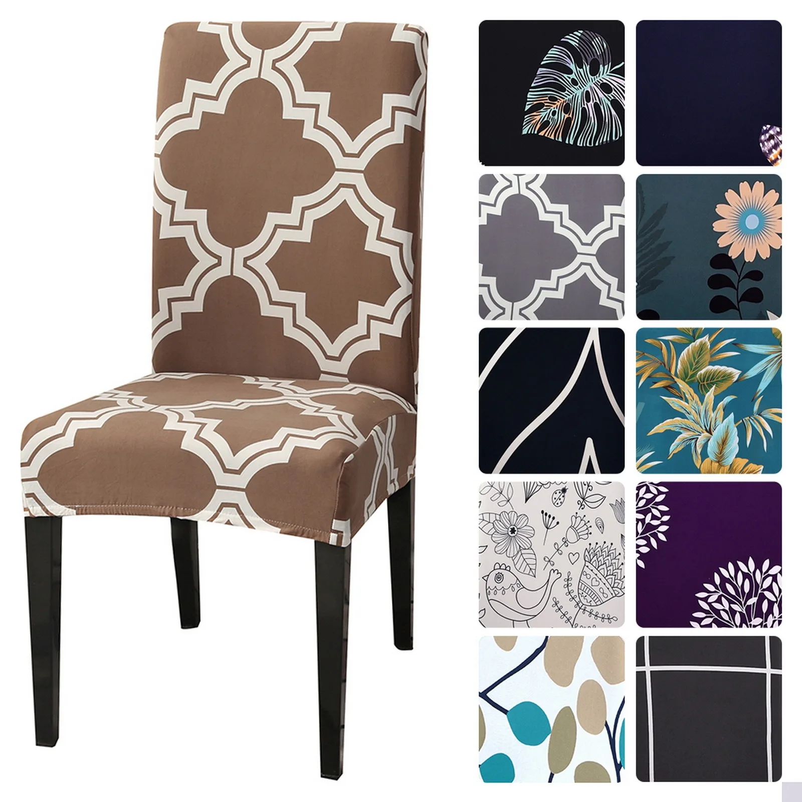 

Four Seasons Universal Elastic Chair Cover Office Chair Cover Various Patterns Banquet Hotel Decoration One-piece Chair Cover