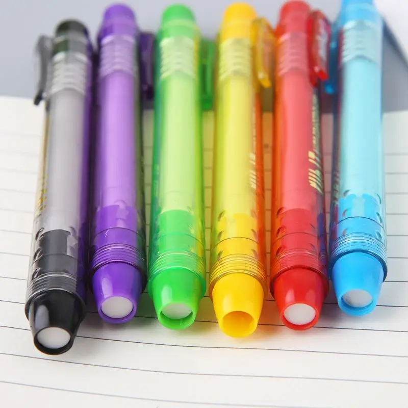 

B2RC Creative Press Type Pen Shape Eraser Writing Drawing Pencil Erase Student School Office Stationery Learning Painting