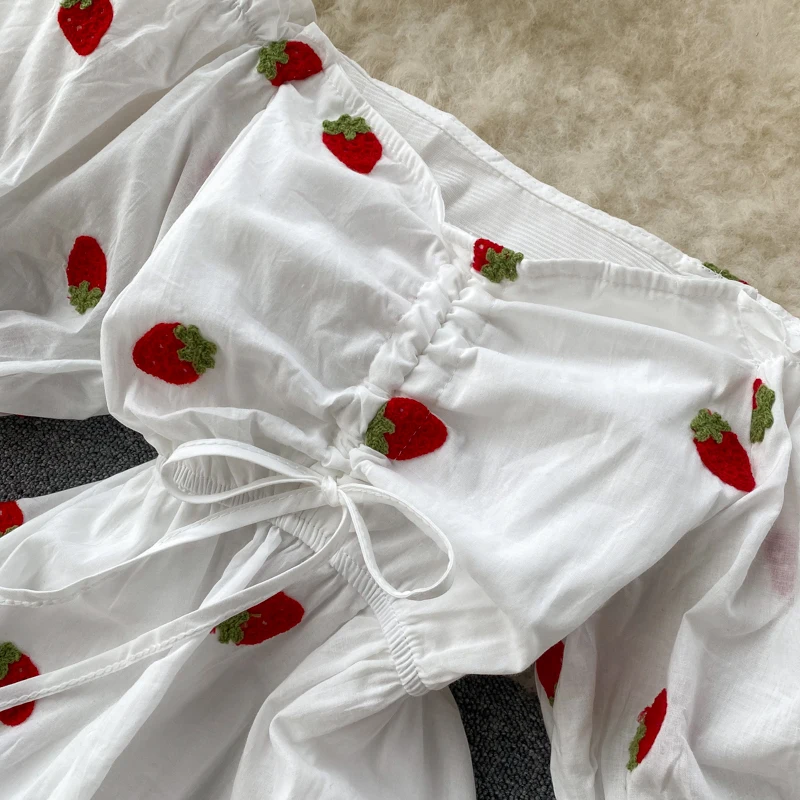 Женское платье миди с цветочной вышивкой SINGRAIN летнее трапеция вырезом лодочкой и