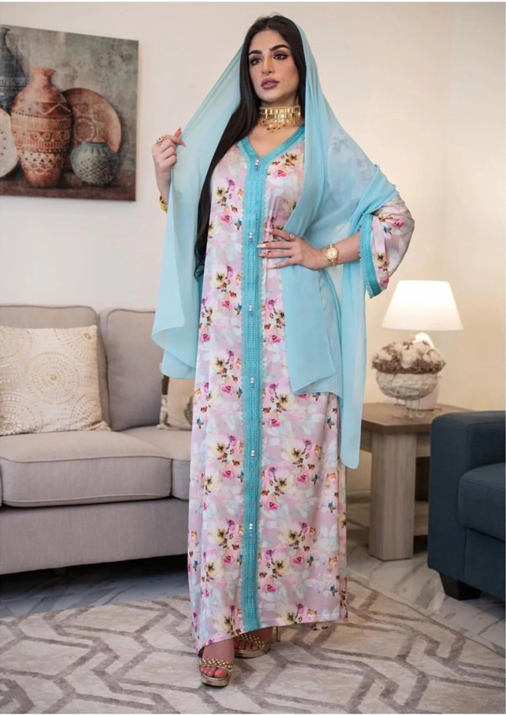 Eid Abaya Дубай Кафтан Abayas Jalabiya Длинные платья для мусульманских женщин турецкие платья Малайзия Исламская одежда Djellaba Femme