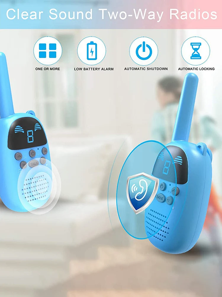 

2pcs Mini Walkie Talkie Kids Comunication Children's Radio Distance 100-800m Walkie-Talkies Birthday Christmas Gift