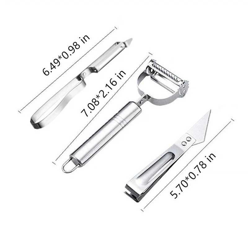 3 шт. Овощечистка из нержавеющей стали резак слайсер для моркови картофеля дыни