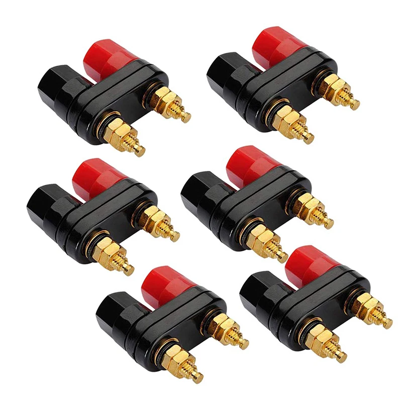 Высококачественные клеммы с двумя штекерами разъем шестигранными красно черный