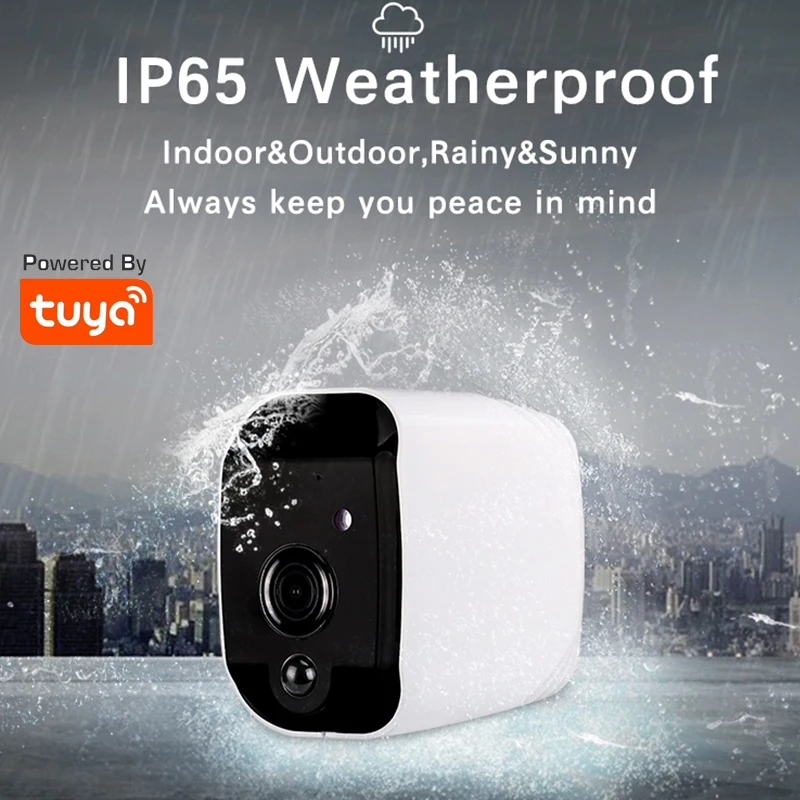 Беспроводная камера Tuya WiFi с питанием от аккумулятора 1080P IP65 наружная внутренняя камера безопасности PIR Full HD двухсторонняя аудио камера Tuya FHD