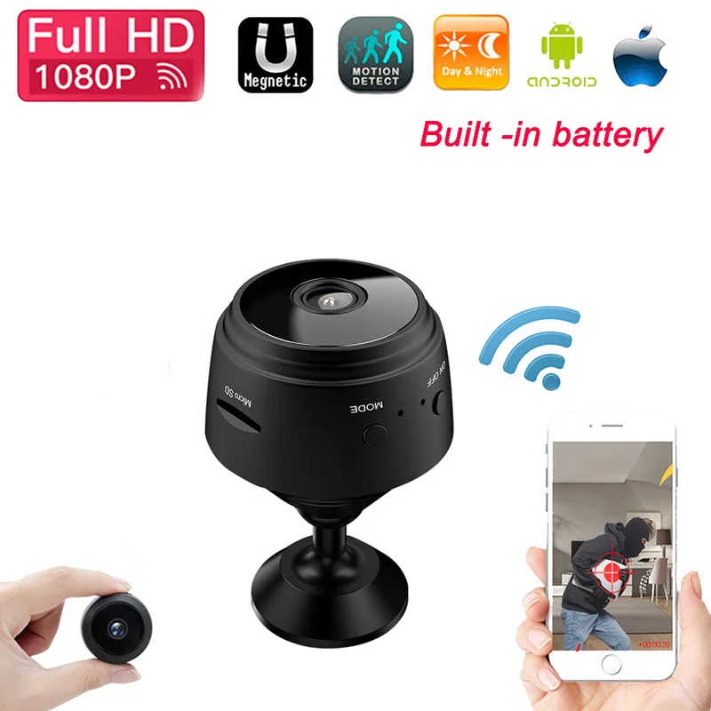 1080P hd мини Wi Fi IP камера с USB зарядкой беспроводная домашняя Безопасность Dvr ночное