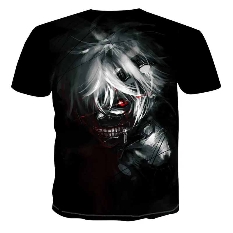 

Tokyo Ghoul anime 3D printed T-shirt men's hip-hop black T-shirt summer tops new fashion men's T-shirt