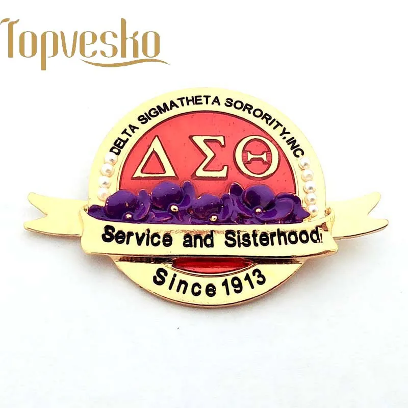 Pureple цветок DST AEO Delta Sigma Theta брошь с жемчугом Женский Ювелирные изделия
