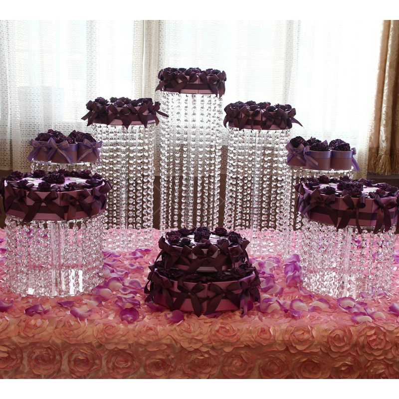 

7 шт Высокое качество свадебный торт стенд кристалл акриловый торт дисплей полка события вечерние предметы для украшения дня рождения