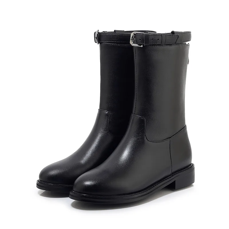 Женские ботинки Челси FEDONAS теплые офисные из натуральной кожи на высоком каблуке