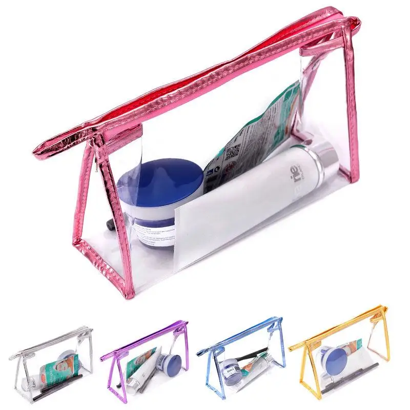 

1pc Make Up Toiletr Clear Bag Travel PVC Cosmetic Bags Women Transparent Zipper Makeup Bags Organizer Bath Wash Make Up Toiletry